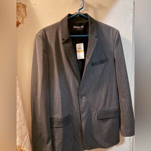 Elegant Gray Pinstripe Blazer